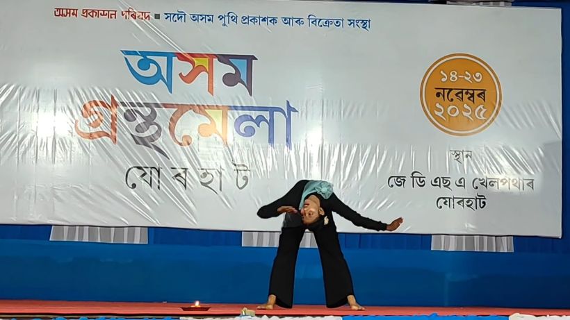 A dancer in a deep backbend